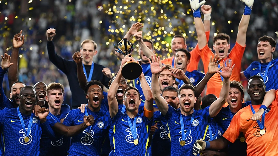 jugadores del Chelsea festejando el título de Campeón de Clubes