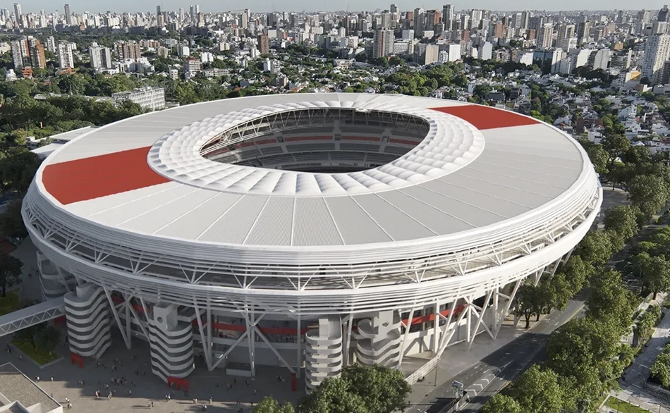 render del esadio de River techado