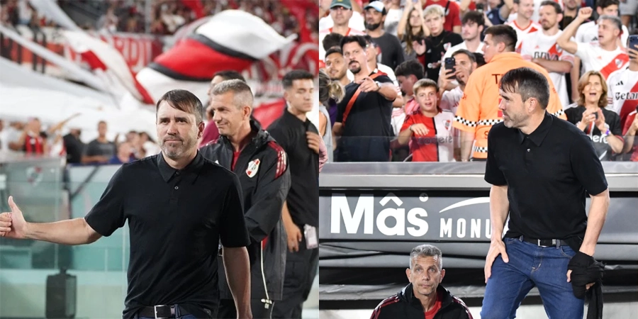 Primeros instantes de Coudet dirigiendo en el Monumental